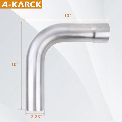 A-KARCK Exhaust 90 Degree Tube 2.25" OD, Mild Steel Exhaust Pipe Mandrel Bend, Custom Your Own Exhaust System - size: 2.25 inch 90 Degree