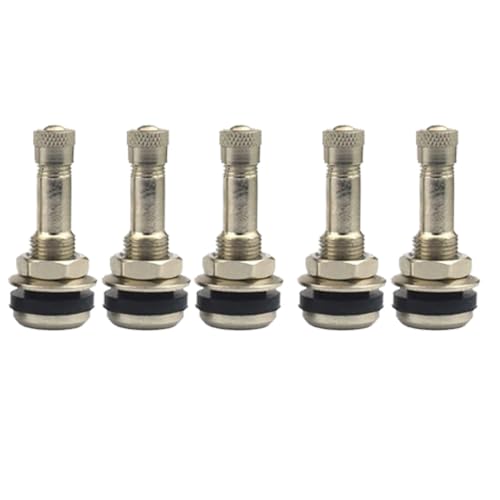 5 Pack TR416 Metal Valve Stems Outer Mount Fits .453" & .625" Rim Holes Long 1 1/2", Silver (TR416-5 Pack) - size: TR416 - 5 Pack