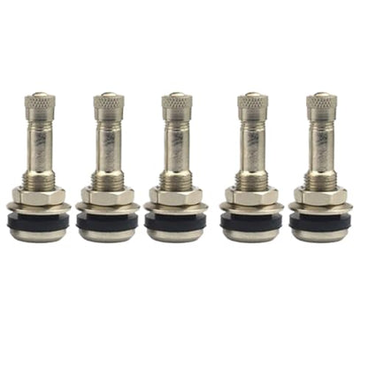 5 Pack TR416 Metal Valve Stems Outer Mount Fits .453" & .625" Rim Holes Long 1 1/2", Silver (TR416-5 Pack) - size: TR416 - 5 Pack