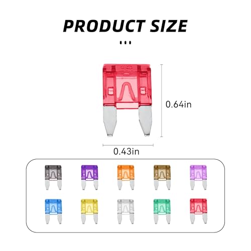 120 Piece Mini Blade Fuse Assortment Kit - size: 120PCS