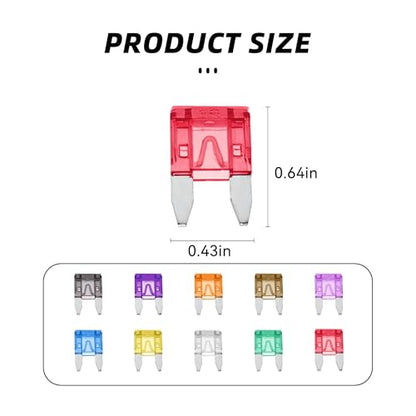120 Piece Mini Blade Fuse Assortment Kit - size: 120PCS