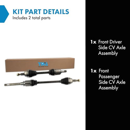 TRQ Front 2 Piece CV Axle Shaft Assembly Set - style: CSA80048