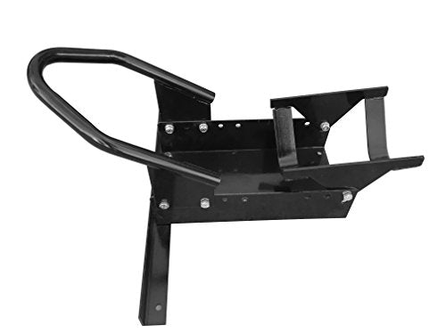 MaxxHaul Motorcycle Wheel Chock - Pivoting Self-Locking Cradle - Fits 14 to 21 Inch Tires - Universal Trailer and Garage Stand (80077) - color: Black