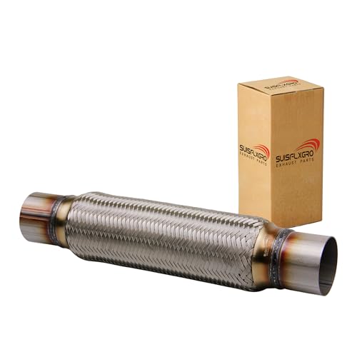 Exhaust Flex Pipe Universal Type 100% Stainless Steel For Heavy Duty and Cars (1 PC, 2.5X12X16) - size: 2.5X12X16