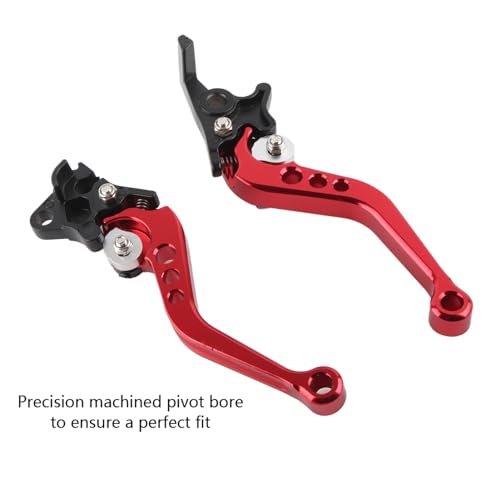 BAFOVY Zerone CNC Aluminum Motorcycle Brake and Clutch Lever Handles, Red - color: Red