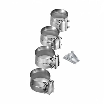 Stainless Steel Exhaust Pipe Kit for 2011-2019 F250/F350/F450 6.7L 4" Powerstroke Diesel - size: for 2011-2019 F250/F350/F450