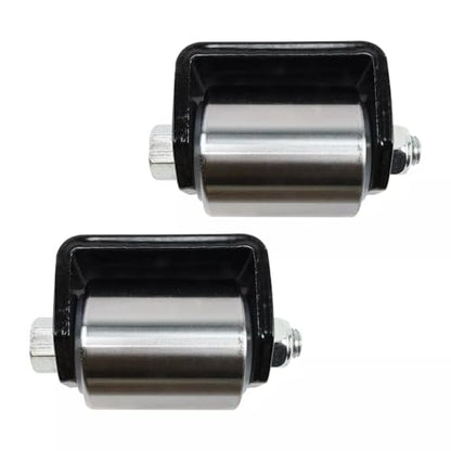 2 Pack Weld-On Heavy Duty Iron Micro Mini 2" Roller Fit for Trailers with Grease Fitting Steel Trailer Skid Wheel