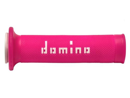 G2 by Domino Moto GP Motorcycle Grips for 7/8" (22mm) Handlebar (Pair) - color: Pink/White