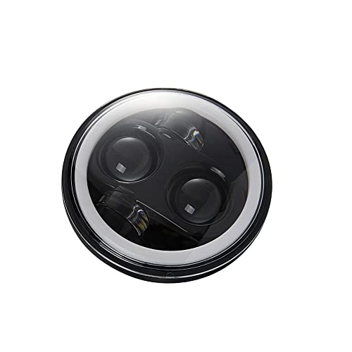 Shkalacar 3/4'' 5.75 inch LED Headlight Round, Motorcycle Projector Headlamp Super Wide Angle Driving Light