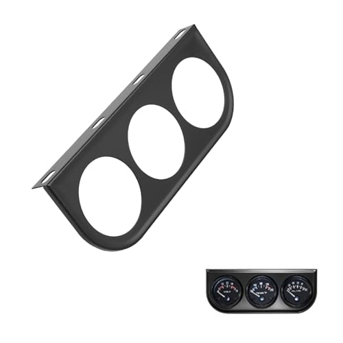 Gauge Holder 52mm/2in 3 Hole Triple Instrument Panel Shell Gauge Mounting Bracket Car Dashboard Meter Iron Holder Gauge Pod Gauge Mount(Black) - color: Black