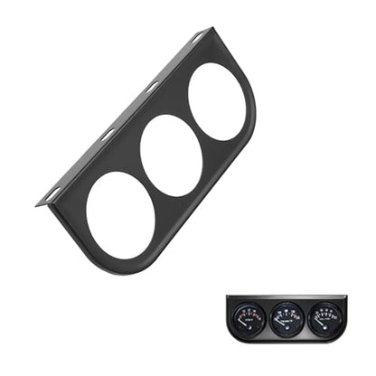 Gauge Holder 52mm/2in 3 Hole Triple Instrument Panel Shell Gauge Mounting Bracket Car Dashboard Meter Iron Holder Gauge Pod Gauge Mount(Black) - color: Black