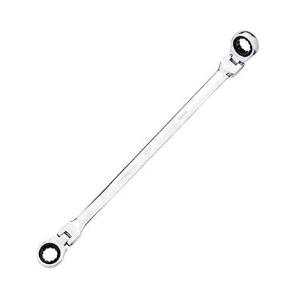 BULLTOOLS Flex-Head Extra Long Ratcheting Wrenches Double Box End Chrome Vanadium Steel 72-Tooth Wrench with Metric 17 mm x 19 mm - size: 17mmx19mm