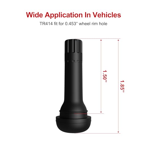 SUNSOUL TR414 Brass Stem EPDM Rubber Snap-in Tire Valve Stems for 0.453 Inch 11.5mm Rim Holes, Pack of 100pcs Valves - color: TR414-100pcs