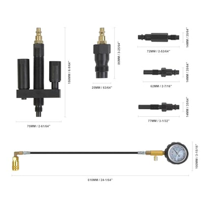 WINTOOLS Compatible for 1000 Psi Diesel Engine Compression Pressure Tester for Ford Cummins NAVISTAR Detroit