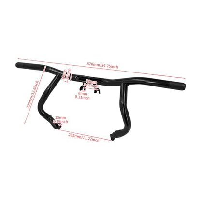 Engine Guard Flat Out Crash Bar for Harley Touring Street Glide Road Glide Road King Electra Glide CVO Ultra Limited Black 2014-2025 - color: Black