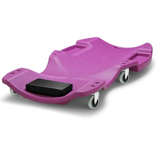 DNA MOTORING 48 Inches Heavy-Duty Low-Profile Roller Automotive Creeper with Padded Headrest, Purple, TOOLS-00239-PR - color: Purple, size: 48 Inches