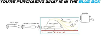 Exhaust Resonator Pipe Compatible with Buick Century 1997-2002 3.1L | Stainless Steel | Northeastern Exhaust | Includes Gasket, Clamps, Hangers, Bolt Kit | Direct-Fit Replacement