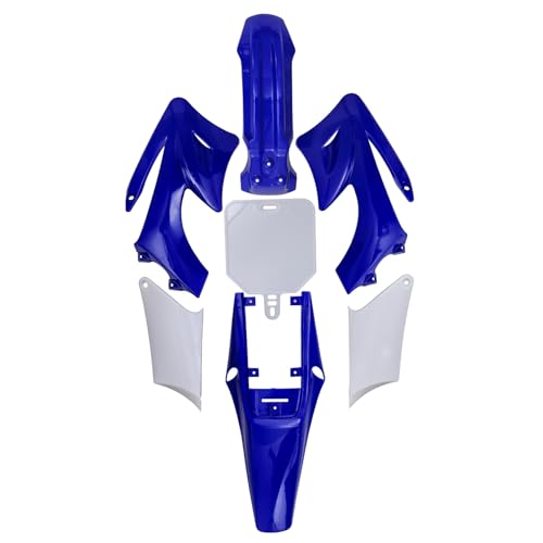 Full Fender Fairing Kit with Graphics Decals for Apollo 110cc 125cc 140cc 150cc 200cc 250cc Dirt Bikes | Durable ABS Plastic Bodywork Set with Fenders, Side Panels, Tank Shrouds (Blue) - color: Blue