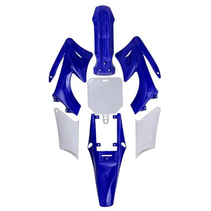 Motorcycle Full Fender Fairing Kit for Apollo 110cc 125cc 140cc 150cc 200cc 250cc Dirt Pit Bikes | Durable ABS Plastic Panels with Front, Rear Fender, Number Plate & More (Blue) - color: Blue