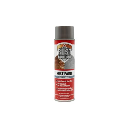 AGS RUST SOLUTIONS Rust Spray Paint, 14oz, Durable Matte Grey Finish, Safe for All Surfaces, Eradicate Rust and Ensure Long-Lasting Protection Against Weather and Wear - color: Matte Gray, size: 14 Ounce (Pack of 1)