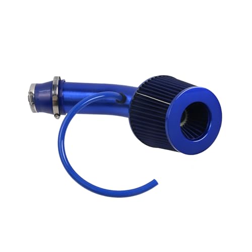 Modengzhe Cool Air Intake Kit,3" Universal Aluminium Automotive Air Intake System Cold Air Intake Pipe Induction Flow Tube Kit,Blue - color: Blue