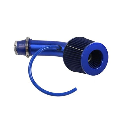Modengzhe Cool Air Intake Kit,3" Universal Aluminium Automotive Air Intake System Cold Air Intake Pipe Induction Flow Tube Kit,Blue - color: Blue