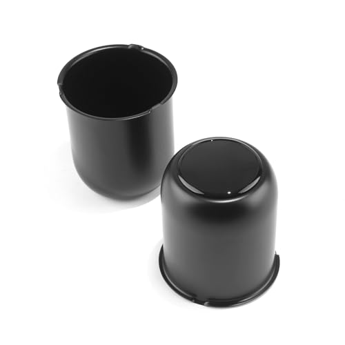 2Pcs 3.19" Stainless Trailer Wheel Center Caps, 3.62" H Matte Black - color: Matte Black, size: 3.19" Hub 3.62"H