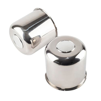 2Pcs 5.15" Stainless Trailer Wheel Center Caps, 4.95" H Chrome - color: Chrome, size: 5.15" Hub 4.95"H