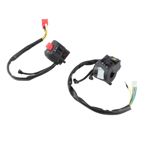 Motorcycle Handlebar Switch, 2PCS 78'' Motorcycle Control Switch Left Side and Right Side Horn Turn Lights Electrical Start Switch