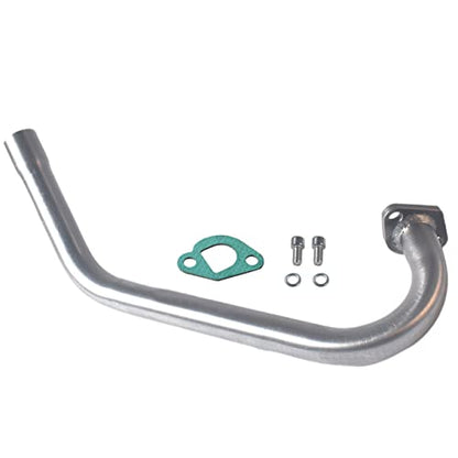 Upgrade Exhaust Pipe With Female Threaded For Coleman Powersports CT200U,CT200U-EX,BT200X,For Predator 212cc 196cc Go Kart& Mini Bike, For Honda GX160,GX200 Sliver - size: silver