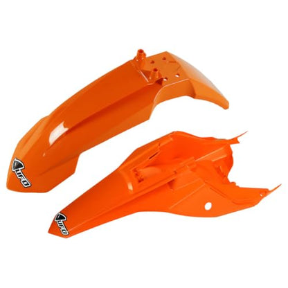 UFO PLAST Front/Rear Fender Kit - Replacement Dirt Bike Front and Rear Mud Guard - Compatible with KTM 65 SX 2016-2023/Compatible with GASGAS MC 65 2021-2023 - color: Orange