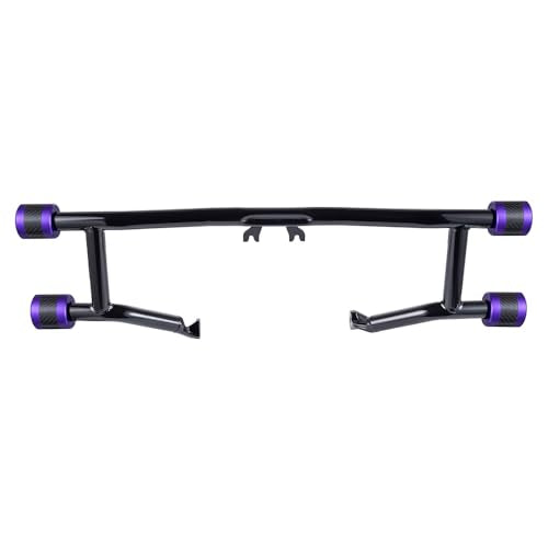 Advanblack Protek Two Step Highway Peg Crash Bar with CNC Slider Fit for 2014-2025 Harley Touring Road Glide Street Glide Electra Glide – Engine Guard Performance Upgrade (Purple CNC w/Carbon Inlay) - color: Purple CNC w/ Carbon Inlay