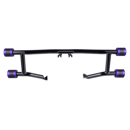 Advanblack Protek Two Step Highway Peg Crash Bar with CNC Slider Fit for 2014-2025 Harley Touring Road Glide Street Glide Electra Glide – Engine Guard Performance Upgrade (Purple CNC w/Carbon Inlay) - color: Purple CNC w/ Carbon Inlay