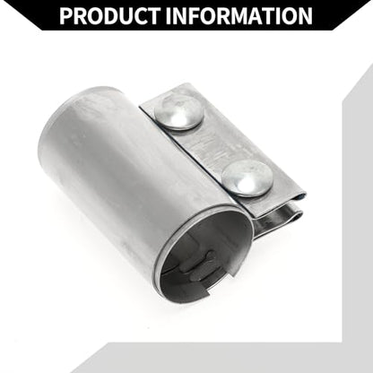 Exhaust Pipe Clamp Durable Stainless Steel 1.65" 87mm Silver Tone - size: 1.65''