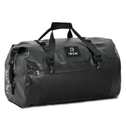 IRON JIA'S Motorcycle Dry Bag, Waterproof Duffel Bag with Roll-Top Closure - color: Black, size: 70L
