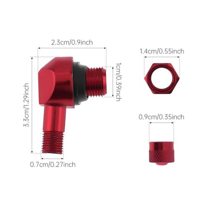 90° Tire Valve Stems 11.3mm Aluminum Forged for Scooter E-Bike ATV - color: Red