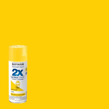 Rust-Oleum Painter's Touch 2X Ultra Cover Spray Paint, Gloss Sun Yellow