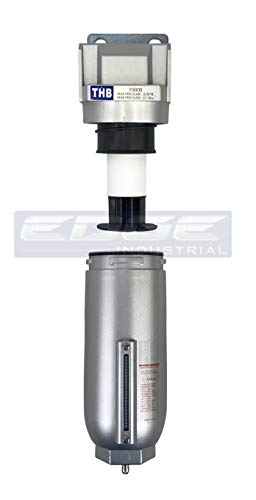 HEAVY DUTY INDUSTRIAL RATED HIGH FLOW PARTICULATE FILTER, IN-LINE WATER TRAP FOR COMPRESSED AIR LINE SYSTEMS, 5 MICRON WITH METAL BOWL (1/2" NPT, 11oz) - style: 1/2" NPT, 11oz