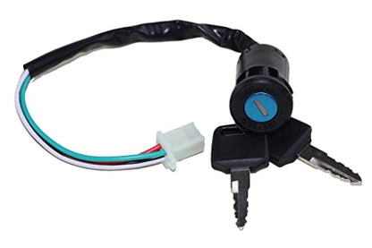 4 Pin Wire Ignition Starter On Off Switch Key for 50cc 70cc 90cc 110cc 125cc TaoTao Coolster Sunl Baja Roketa Apollo Kymco Chinese ATV Dirt Pit Bike Quad Go Kart Moped Scooter Mini Bike