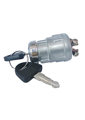Ignition Starter Switch with 4 Position 4 Connection Terminal 2 Keys for Car, Moto, Tractor, Forklift, Truck, Scooter, Trailer, Agricultural,Modified Car Pit Quad Go Kart UTV Moped Buggy… - color: JK424 (4 Terminal )