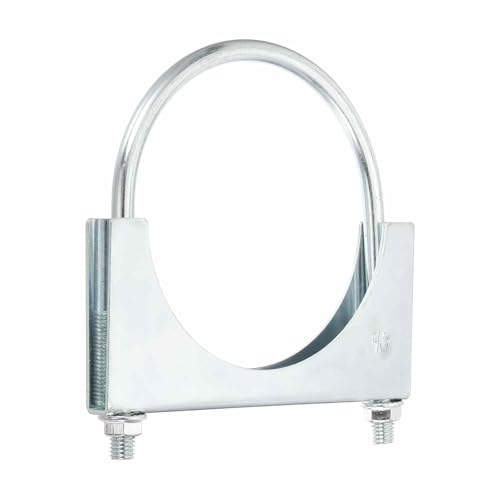 HARFINGTON U Bolt Muffler Exhaust Clamp 115mm(4-1/2") Galvanized Iron U-Bolt Clamps Muffler Tip Hook Saddle Exhaust Clip for Tip Pipes Connection - size: 115mm
