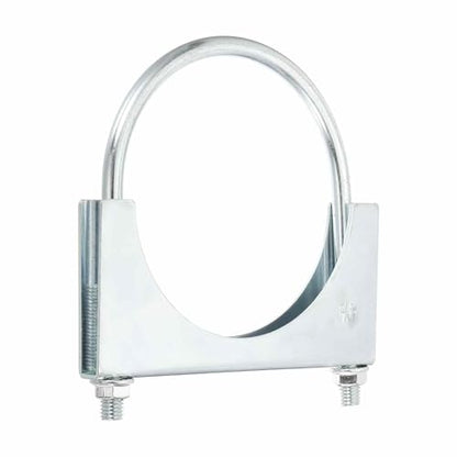 HARFINGTON U Bolt Muffler Exhaust Clamp 115mm(4-1/2") Galvanized Iron U-Bolt Clamps Muffler Tip Hook Saddle Exhaust Clip for Tip Pipes Connection - size: 115mm