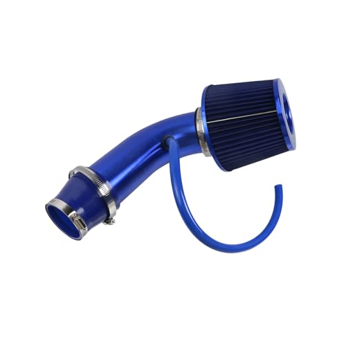 Modengzhe Cool Air Intake Kit,3" Universal Aluminium Automotive Air Intake System Cold Air Intake Pipe Induction Flow Tube Kit,Blue - color: Blue