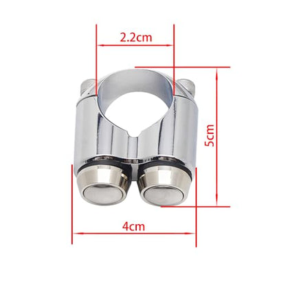 2 Buttons CNC Hand Control Momentary Switch Micro Switch - size: 7/8 Inch Chrome