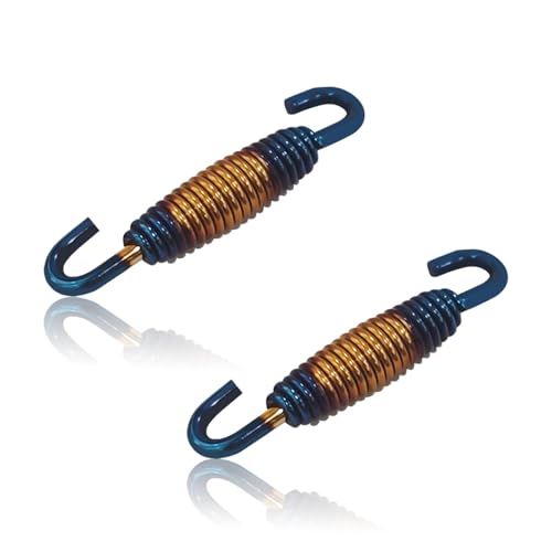 Motorcycle Exhaust Spring with Swivel Hooks, 40-60 mm Extended Range Stainless Steel Exhaust Pipe Spring Fasteners for Motorcycles, Scooters, ATVs Exhaust Pipe Muffler Swivel Springs (G/B)