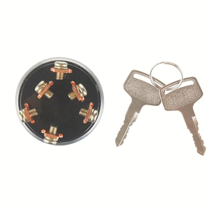 Larbi Ignition Switch with 4 Position 6 Terminal Wire Digger 2 Keys
