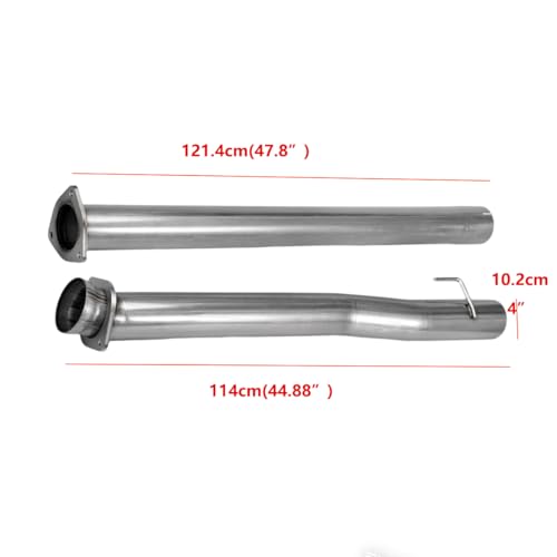 Stainless Steel Exhaust Pipe Kit for 2011-2017 Ford F250 F350 F450 Super Duty 6.7L 4" Powerstroke Diesel - size: for 2011-2017 F250 F350 F450