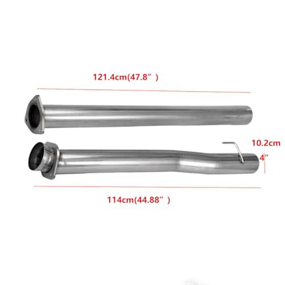 Stainless Steel Exhaust Pipe Kit for 2011-2017 Ford F250 F350 F450 Super Duty 6.7L 4" Powerstroke Diesel - size: for 2011-2017 F250 F350 F450