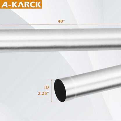A-KARCK Straight Exhaust Pipe 2.25" OD, Mild Steel 40" Long Mandrel Exhaust Tube, Custom Your Own Exhaust System - size: 2.25", style: 40 INCH