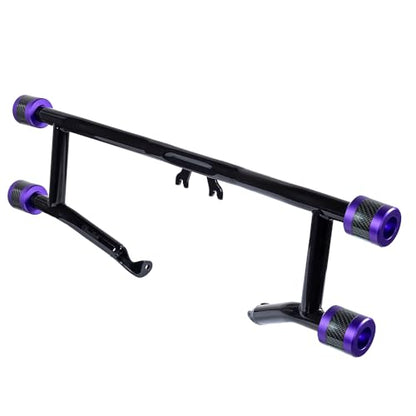 Advanblack Protek Two Step Highway Peg Crash Bar with CNC Slider Fit for 2014-2025 Harley Touring Road Glide Street Glide Electra Glide – Engine Guard Performance Upgrade (Purple CNC w/Carbon Inlay) - color: Purple CNC w/ Carbon Inlay